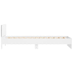 Sengeramme Med Hodegavl Og Led-Lys Hvit 100X200 Cm