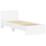 Sengeramme Med Hodegavl Og Led-Lys Hvit 75X190 Cm