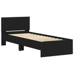 Sengeramme Med Hodegavl Og Led-Lys Svart 75X190 Cm