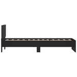 Sengeramme Med Hodegavl Og Led-Lys Svart 75X190 Cm