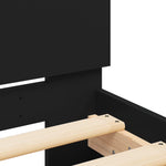 Sengeramme Med Hodegavl Og Led-Lys Svart 75X190 Cm