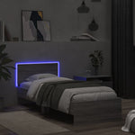 Sengeramme Med Hodegavl Og Led-Lys Grå Sonoma 75X190 Cm