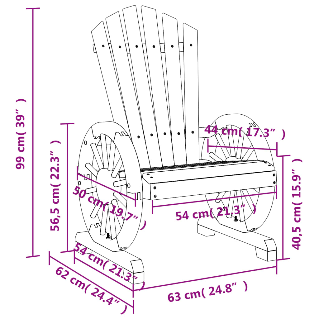 Adirondack Hagestol Heltre Gran