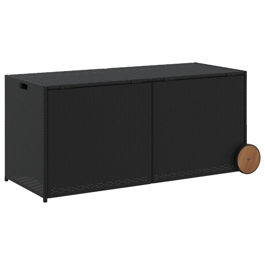 Putekasse Med Hjul Svart 283L Cm Polyrotting