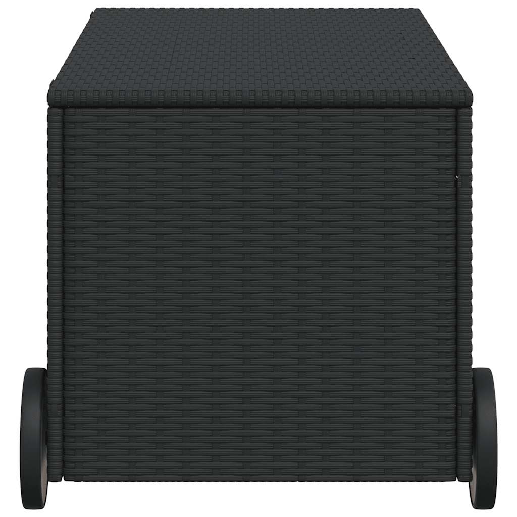 Putekasse Med Hjul Svart 190L Cm Polyrotting