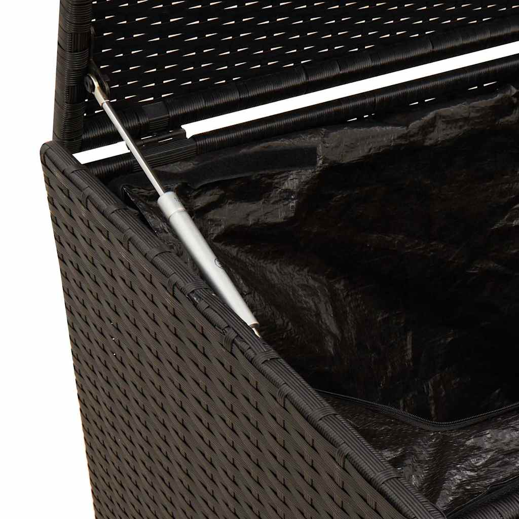 Putekasse Med Hjul Svart 190L Cm Polyrotting