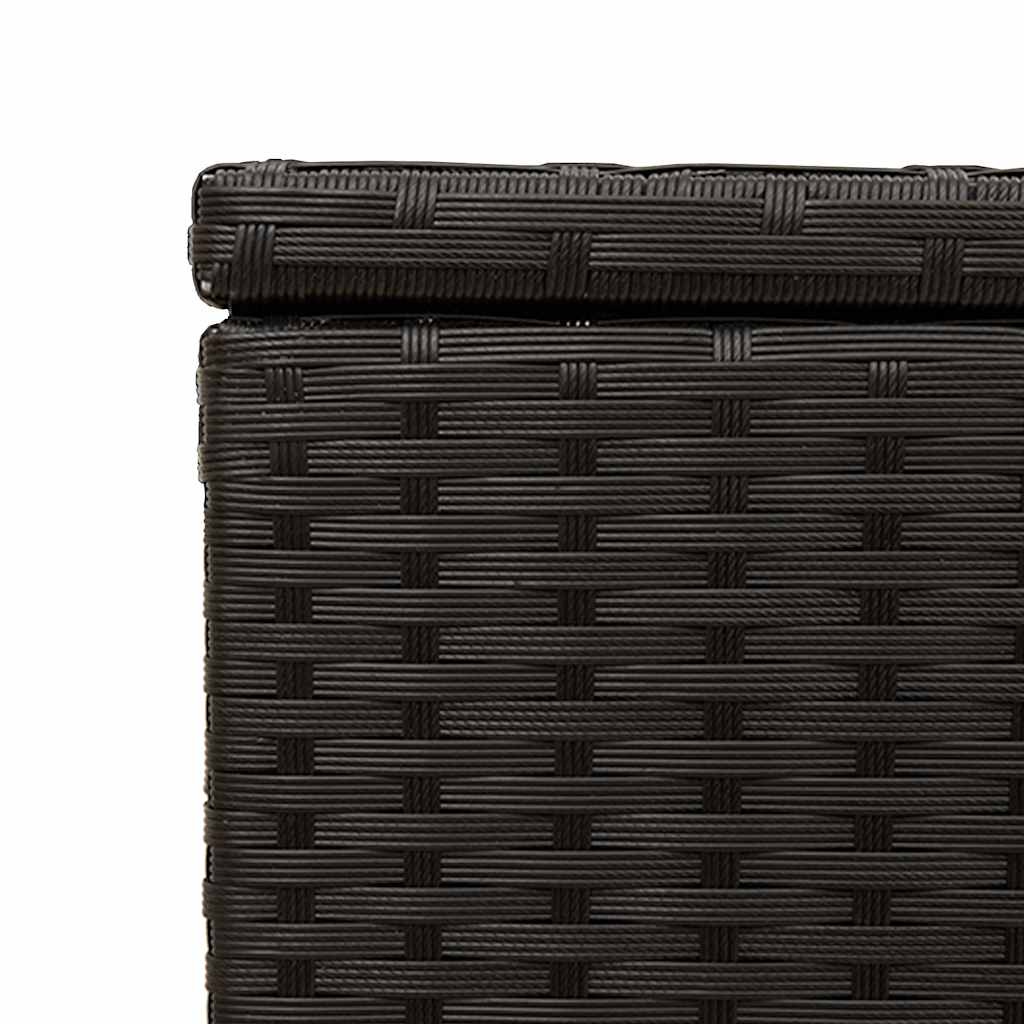 Putekasse Med Hjul Svart 190L Cm Polyrotting