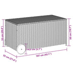 Putekasse Med Hjul Svart 190L Cm Polyrotting