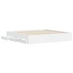 Sengeramme Med Skuffer Hvit 160X200 Cm Konstruert Tre