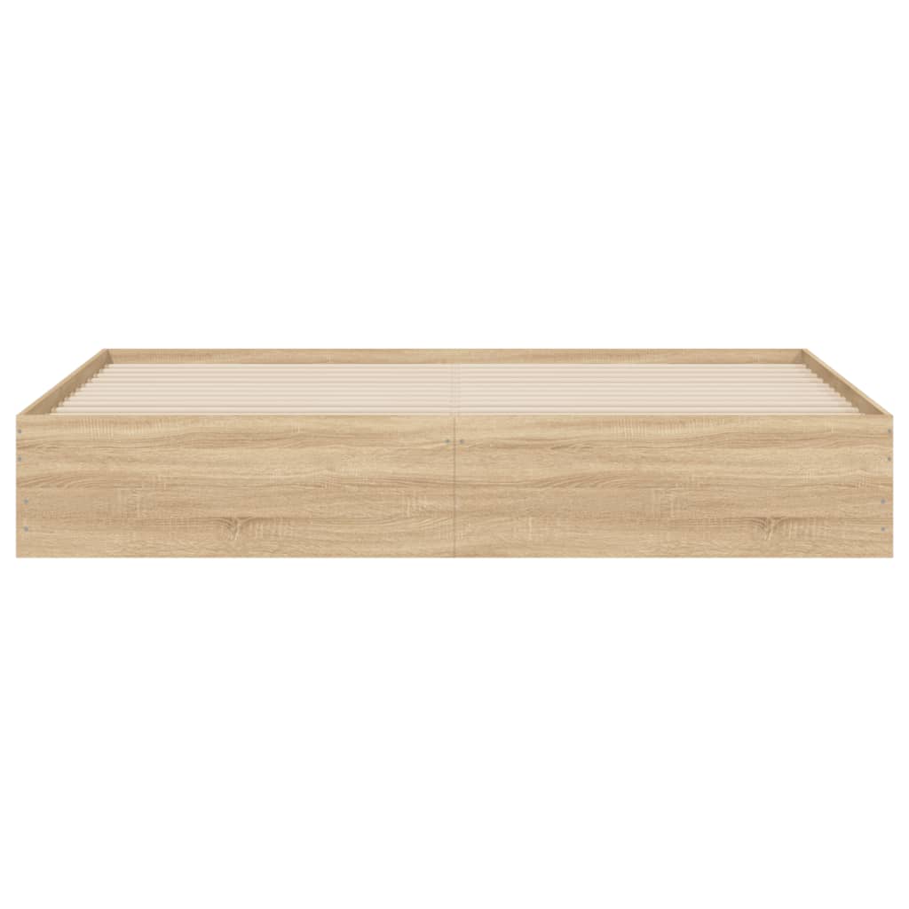 Sengeramme Med Skuffer Sonoma Eik 160X200 Cm Konstruert Tre