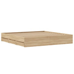 Sengeramme Med Skuffer Sonoma Eik 160X200 Cm Konstruert Tre