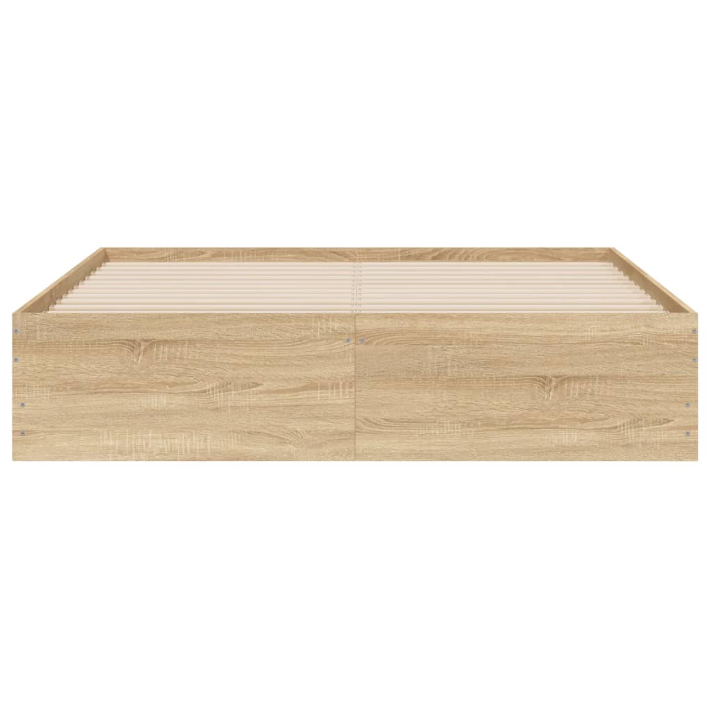 Sengeramme Med Skuffer Sonoma Eik 140X200 Cm Konstruert Tre