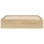 Sengeramme Med Skuffer Sonoma Eik 140X200 Cm Konstruert Tre