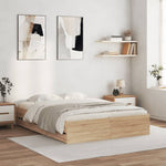Sengeramme Med Skuffer Sonoma Eik 140X200 Cm Konstruert Tre