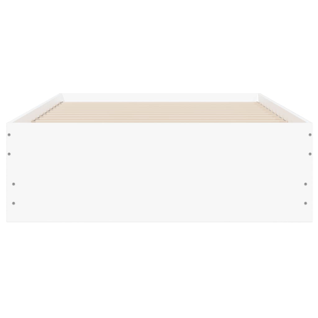 Sengeramme Med Skuffer Hvit 100X200 Cm Konstruert Tre