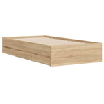 Sengeramme Med Skuffer Sonoma Eik 100X200 Cm Konstruert Tre