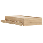 Sengeramme Med Skuffer Sonoma Eik 100X200 Cm Konstruert Tre