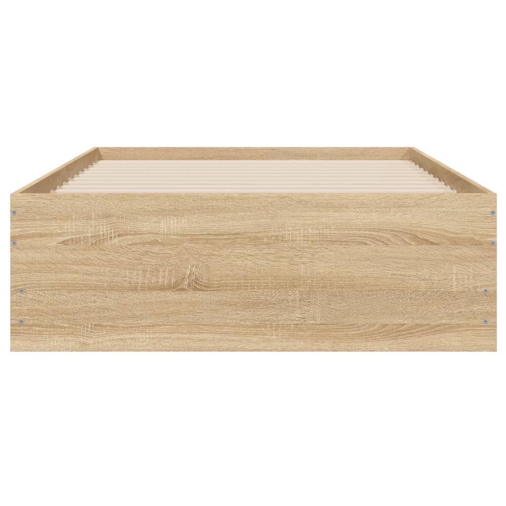 Sengeramme Med Skuffer Sonoma Eik 100X200 Cm Konstruert Tre