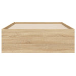 Sengeramme Med Skuffer Sonoma Eik 100X200 Cm Konstruert Tre