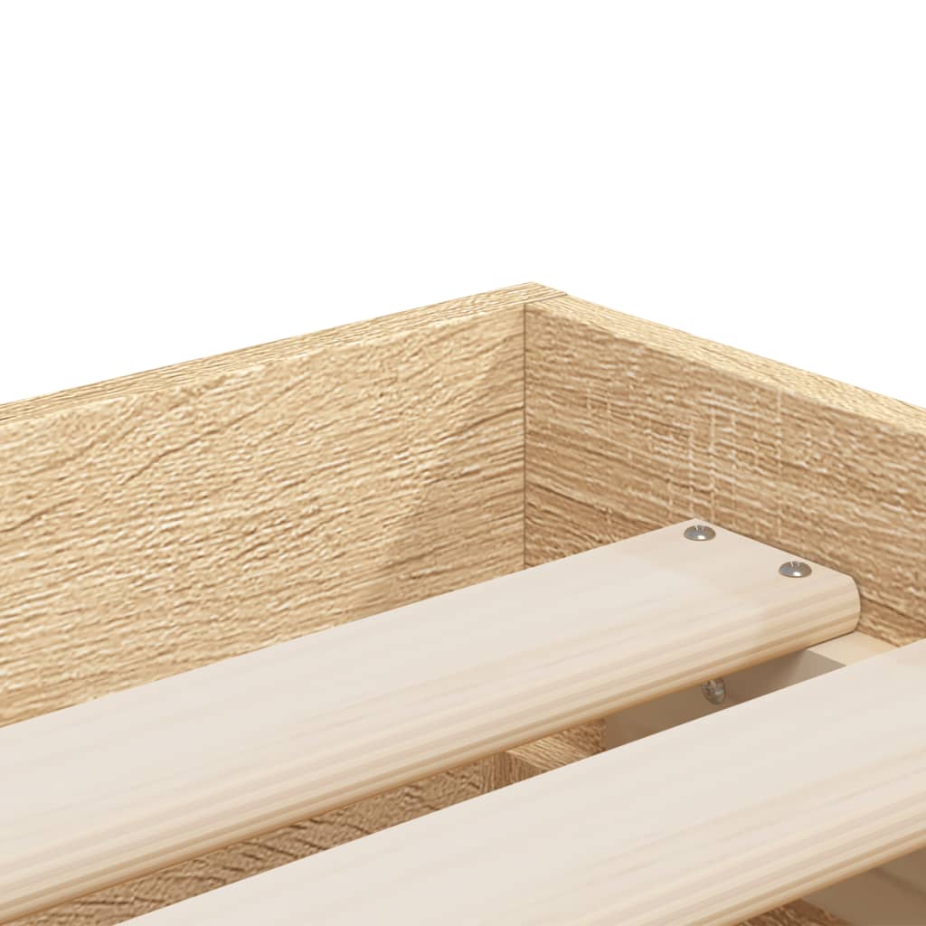 Sengeramme Med Skuffer Sonoma Eik 100X200 Cm Konstruert Tre