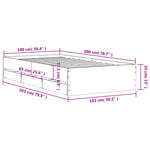 Sengeramme Med Skuffer Sonoma Eik 100X200 Cm Konstruert Tre