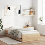 Sengeramme Med Skuffer Sonoma Eik 100X200 Cm Konstruert Tre