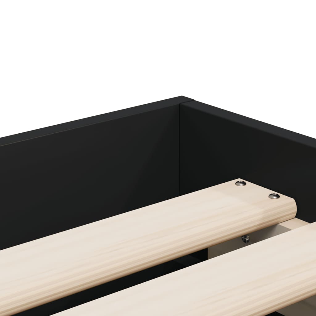 Sengeramme Med Skuffer Svart 90X200 Cm Konstruert Tre