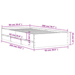 Sengeramme Med Skuffer Svart 90X200 Cm Konstruert Tre