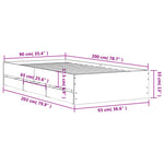 Sengeramme Med Skuffer Sonoma Eik 90X200 Cm Konstruert Tre
