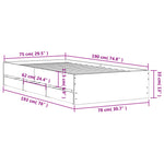 Sengeramme Med Skuffer Sonoma Eik 75X190 Cm Konstruert Tre