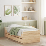 Sengeramme Med Skuffer Sonoma Eik 75X190 Cm