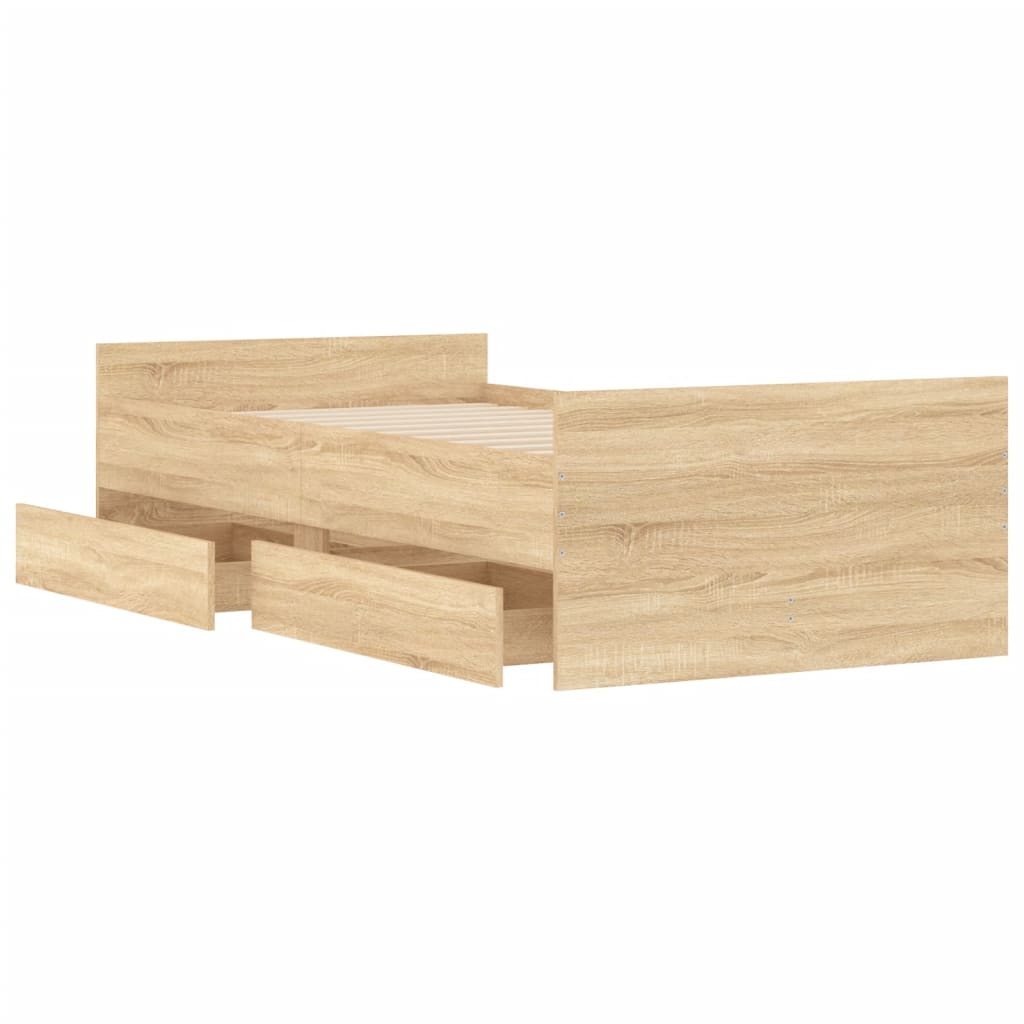 Sengeramme Med Skuffer Sonoma Eik 90X200 Cm