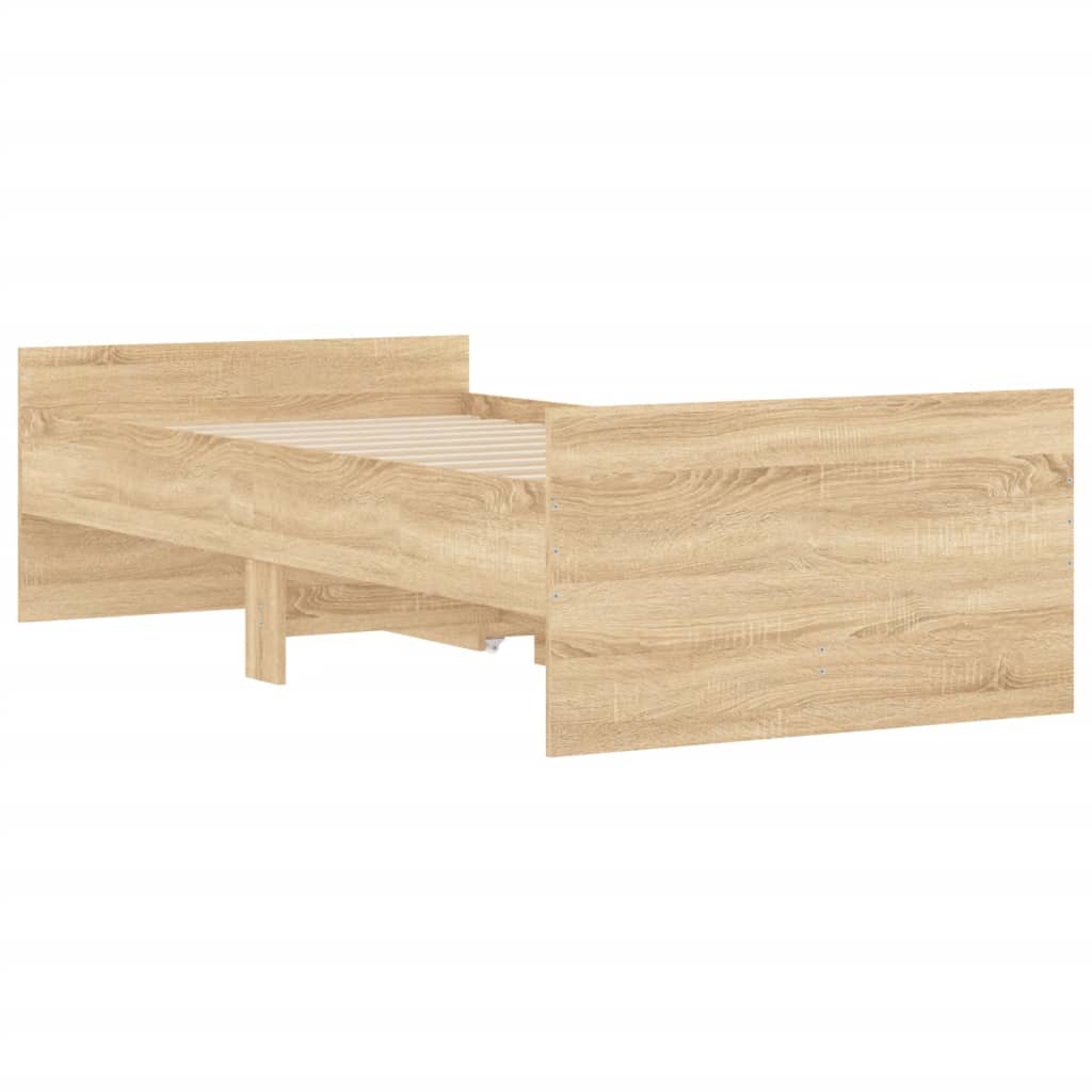 Sengeramme Med Skuffer Sonoma Eik 90X200 Cm