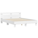 Sengeramme Med Hodegavl Hvit 140X200 Cm Konstruert Tre