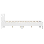Sengeramme Med Hodegavl Hvit 120X200 Cm Konstruert Tre