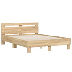 Sengeramme Med Hodegavl Sonoma Eik 120X200 Cm Konstruert Tre