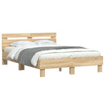 Sengeramme Med Hodegavl Sonoma Eik 120X200 Cm Konstruert Tre