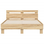 Sengeramme Med Hodegavl Sonoma Eik 120X200 Cm Konstruert Tre