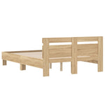 Sengeramme Med Hodegavl Sonoma Eik 120X200 Cm Konstruert Tre