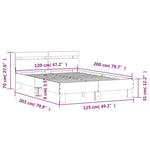 Sengeramme Med Hodegavl Sonoma Eik 120X200 Cm Konstruert Tre