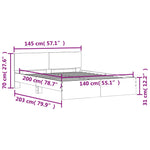 Sengeramme Med Hodegavl Sonoma Eik 140X200 Cm