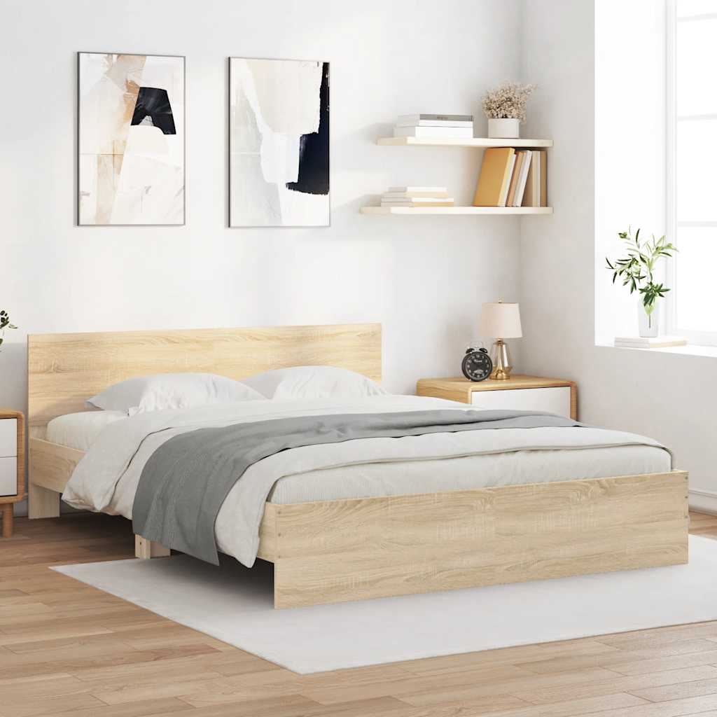 Sengeramme Med Hodegavl Sonoma Eik 140X200 Cm