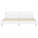 Sengeramme Med Sengegavl Og Led Hvit 200X200 Cm