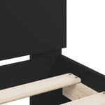 Sengeramme Med Hodegavl Og Led Svart 180X200 Cm