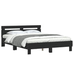 Sengeramme Med Led Uten Madrass Sort 150X200 Cm