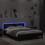 Sengeramme Med Led Uten Madrass Sort 150X200 Cm