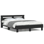 Sengeramme Med Hodegavl Og Led Svart 140X190 Cm