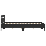 Sengeramme Med Hodegavl Og Led Svart 140X190 Cm