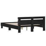 Sengeramme Med Hodegavl Og Led Svart 140X190 Cm