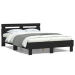 Sengeramme Med Hodegavl Og Led Svart 135X190 Cm